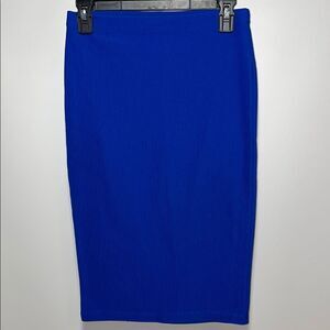 Forever 21 Blue Midi Pencil Skirt Workwear Chic